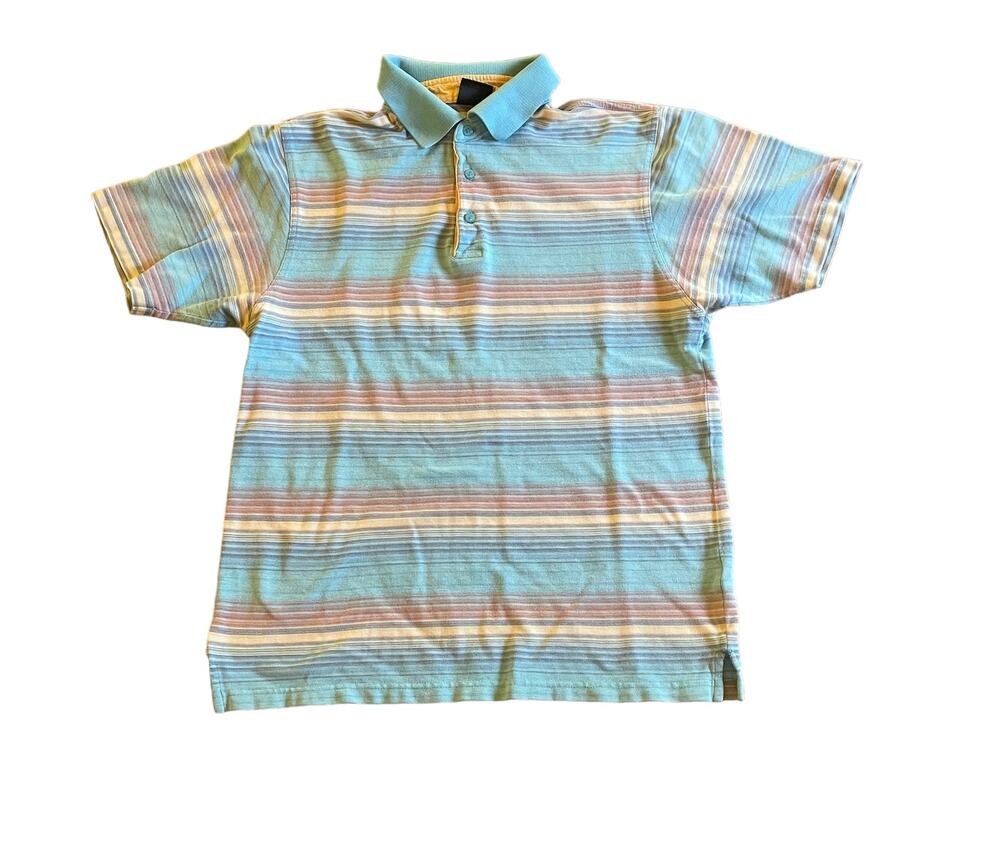 Vintage Pierre Cardin Mens Striped Polo Shirt Sz M